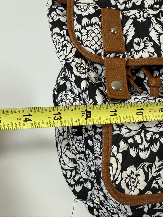 Stone Mountain Quilted Floral Damask Backpack Black White Cottagecore Rucksack main image 6
